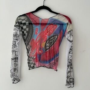 Rhi Dancey Mesh Long Sleeve Top